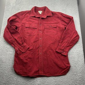 Men's Red LL BEAN chamois Button-Up Shirt